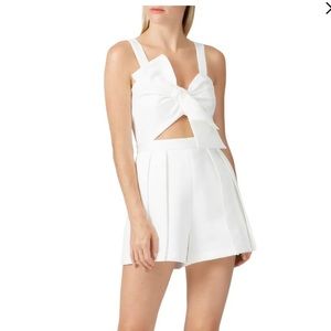 Jay Godfrey White Fernie Bow Romper